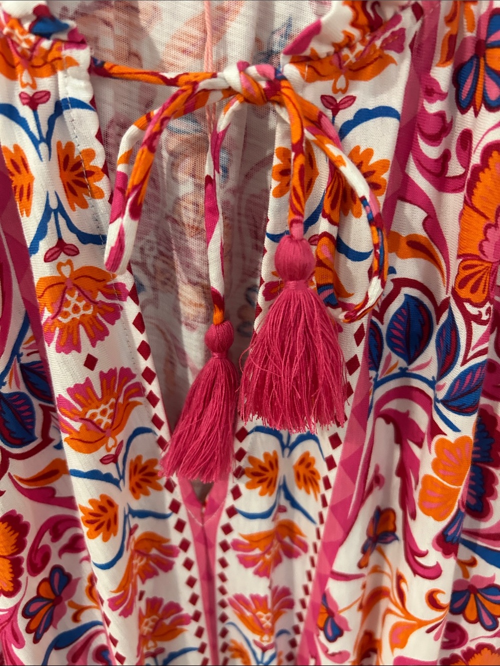 Boden Pink Orange Blue Floral Paisley Maxi Dress NWT - Picture 3 of 5